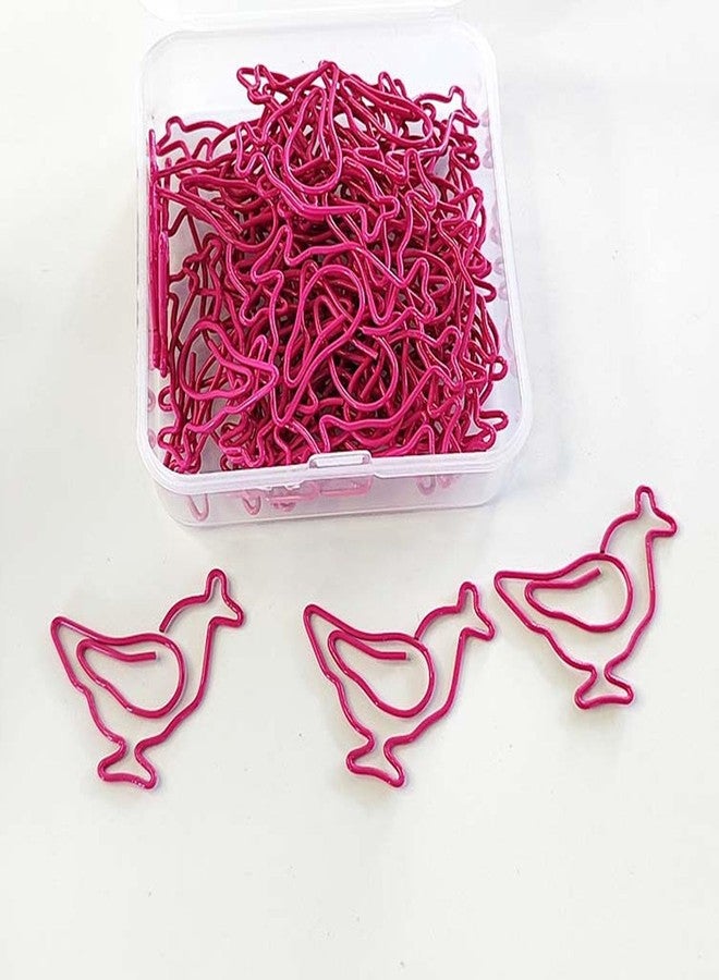 Asixxsix 100 Pcs Chick Paper Clips Animal Shaped Paper Clips, Lovely Chicken Shaped Funny Paper Clips Bookmarks Planner Clips, Office Gifts School Gifts for Women, Men, Coworkers, Teachers - Image 1