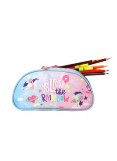 SMILY KIDDOS Smily Kiddos Compartment Pencil Pouch (Pink) Single Compartment Pouch Zipper Pencil Pouch Large Capacity Pencil Case  - Image 3