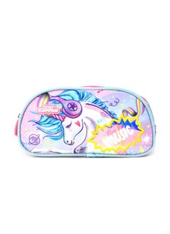 SMILY KIDDOS Smily Kiddos Compartment Pencil Pouch (Pink) Single Compartment Pouch Zipper Pencil Pouch Large Capacity Pencil Case  - Image 1