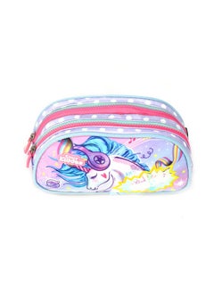 SMILY KIDDOS Smily Kiddos Compartment Pencil Pouch (Pink) Single Compartment Pouch Zipper Pencil Pouch Large Capacity Pencil Case  - Image 4