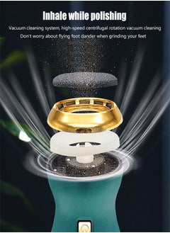 KASTWAVE Portable Foot Grinder with Two Speed Regulation, Dust and Debris Absorption Removing Thick Callosity and Refreshing Without Leaving Traces, Green  - Image 4
