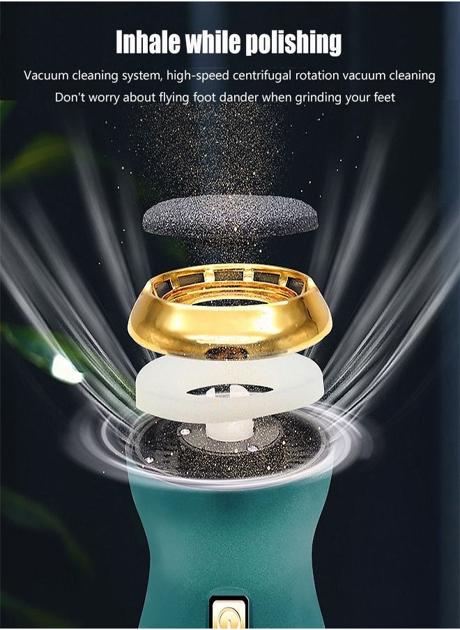 KASTWAVE - Portable Foot Grinder with Two Speed Regulation, Dust and Debris Absorption Removing Thick Callosity and Refreshing Without Leaving Traces, Green - Image 1