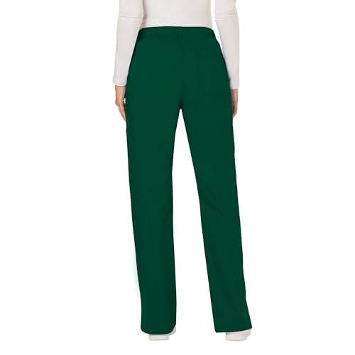 Cherokee Scrubs for Women Mid Rise Moderate Flare Drawstring Pant with 5 Pockets, Ultra Soft & Breathable Fabric - WW120 - WW120, M, Hunter Green - Image 2