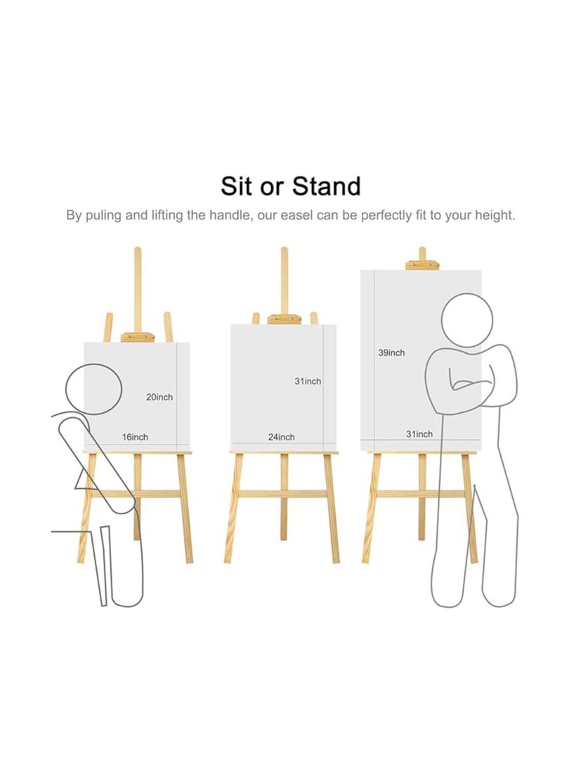 ماركة غير محددة Easel Stand 1.2M Studio Easel Adjustable Drawing Painting Holder Folding Art Stand - No:M108  - Image 2