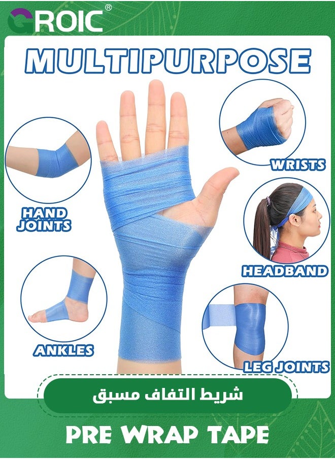 GROIC 3-Rolls Pre Wrap Tape, OK TAPE Athletic Foam Underwrap for Sports, Protect for Ankles Wrists Hands and Knees, 2.75 Inches x 30 Yards - Blue, 3-Rolls  - Image 2