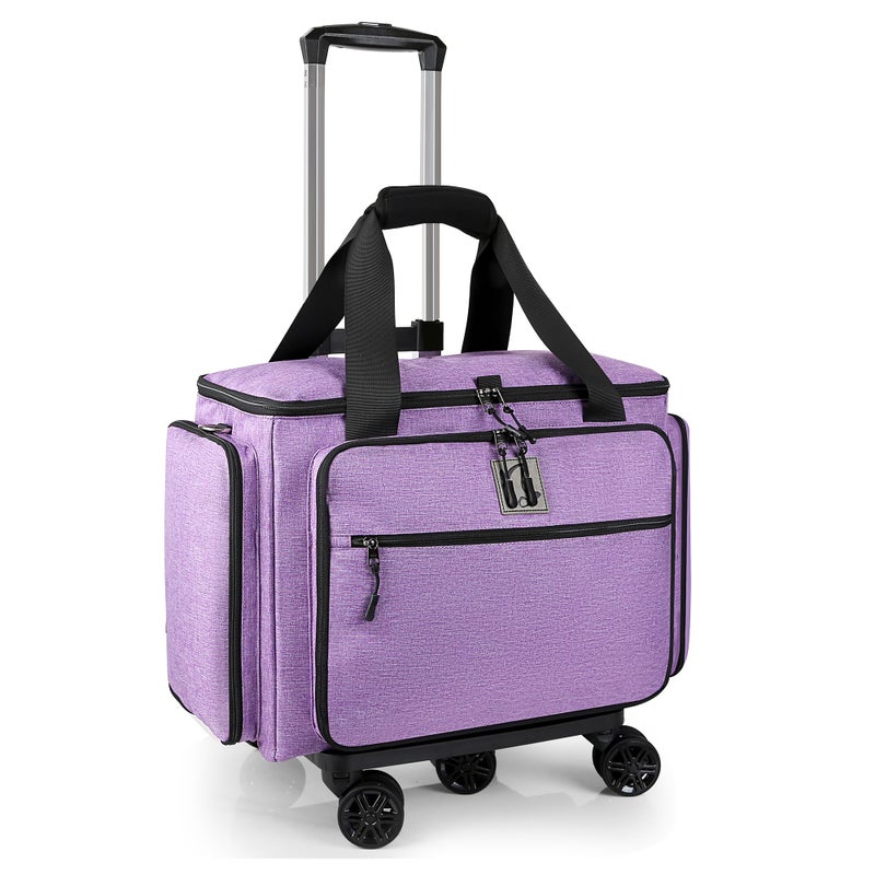 BatlFrist Rolling Teacher Bag with Five 360Degree Swivel WheelsTeacher Tote Bag with Detachable TrolleyUsing YKK zipersFits for 156 Laptop Lilac - Image 2