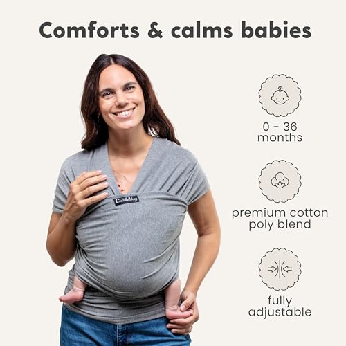 Cuddle Bug CuddleBug Baby Wrap - Hands-Free Baby Carrier Wrap - Soft & Stretchy Baby Wraps Carrier - Newborn to Toddler 7-35 lbs - One-Size-Fits-All - Hip-Healthy (Navy) - Image 2