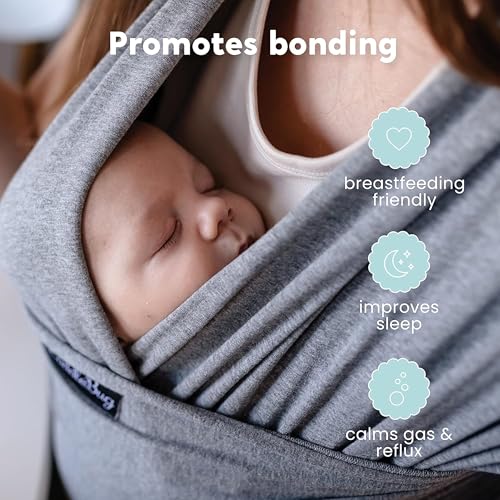 Cuddle Bug CuddleBug Baby Wrap - Hands-Free Baby Carrier Wrap - Soft & Stretchy Baby Wraps Carrier - Newborn to Toddler 7-35 lbs - One-Size-Fits-All - Hip-Healthy (Navy) - Image 4