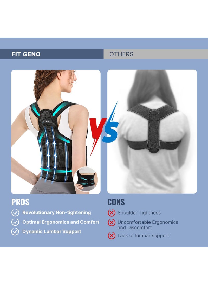 Rock Pow Back Brace and Posture Corrector for Women and Men Back Straightener Posture Corrector Scoliosis and Hunchback Correction Back Pain Spine Corrector Support Adjustable Posture Trainer  - Image 2