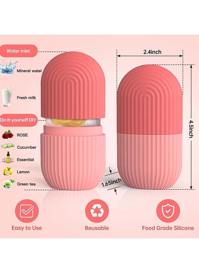 KHAJUL Unique Shell Shape Ice Roller For Face, Beauty Facial Massage, Glow Cube For Face（Pink）  - Image 2