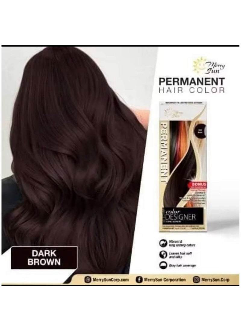 merry sun Hair Coloring Kit Dark Brown 