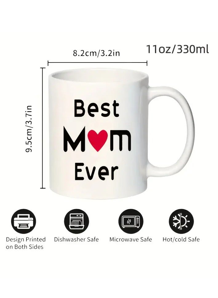 RYN Best Mom Ever" 11oz Ceramic Coffee Mug - Perfect Gift for Mother's Day, Birthdays & Holidays - Insulated, Reusable, Dishwasher Safe whitee - Image 2