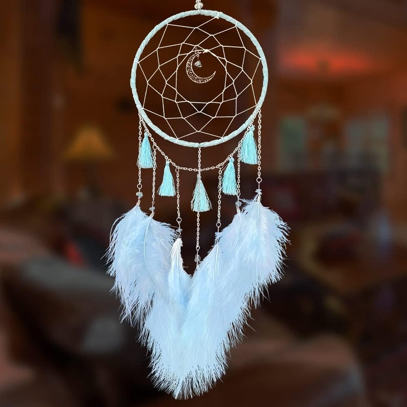 Awlee Dream Catchers Blue Dream Catcher Wall Decor for Bedroom Kids Girls Boys Birthday Gift Handmade Feather Hanging Ornaments - Image 1