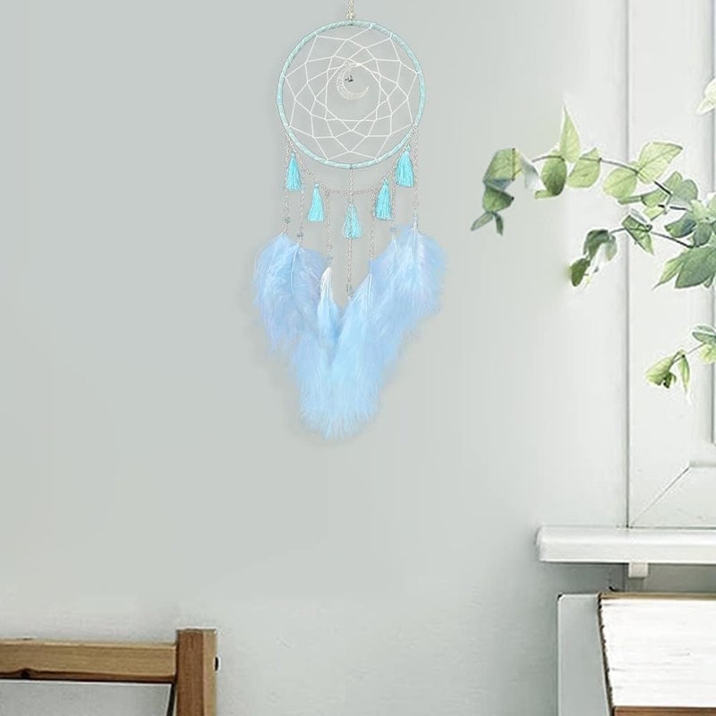 Awlee Dream Catchers Blue Dream Catcher Wall Decor for Bedroom Kids Girls Boys Birthday Gift Handmade Feather Hanging Ornaments - Image 4