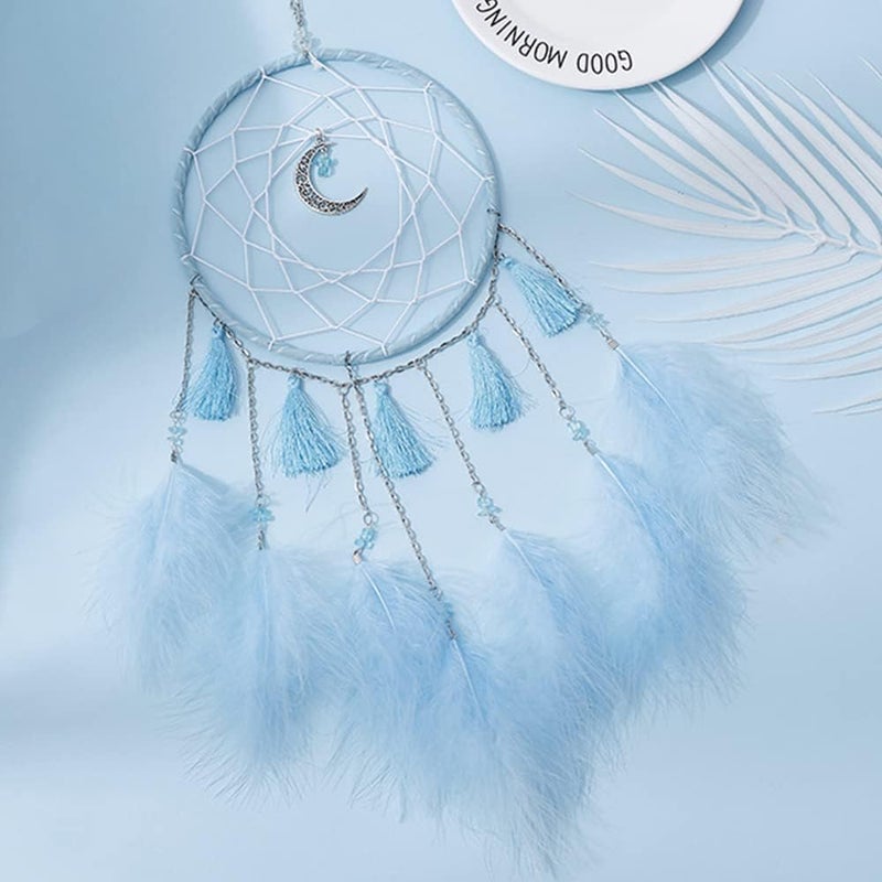 Awlee Dream Catchers Blue Dream Catcher Wall Decor for Bedroom Kids Girls Boys Birthday Gift Handmade Feather Hanging Ornaments - Image 5