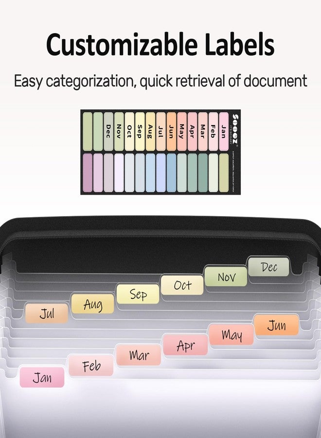 Sooez Sleek Expandable File Folder Organizer with Safe Zipper, Reinforced 13 Pocket Accordion Folder Organizer, A4 Letter Size, Portable File Organizer, Receipt Organizer for Business, Grey - Image 5
