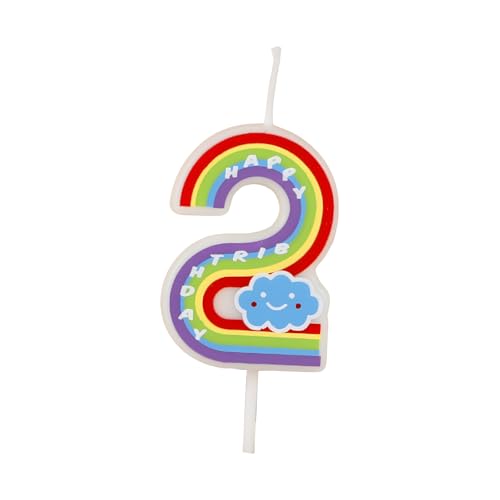 Juzfun Birthday Candles for Kids Number 2 Unicorn Cake Topper Decoration Second Wedding Anniversary Size - Height 5 CM x Width 3 CM - Image 2