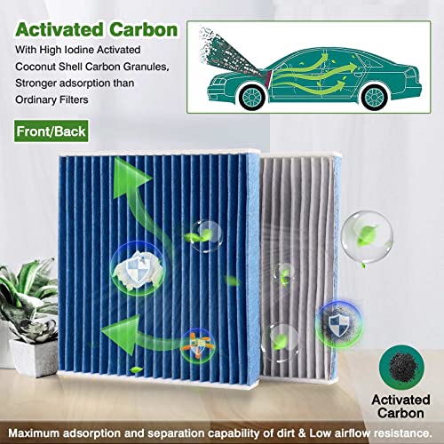 Forccord 2-PACK HEPA Cabin Air Filter Fits for Toyota Camry/Corolla/4Runner Sienna Tundra RAV4 Lexus RX350 Activated CF10285 Carbon Cabin Filter Replacement Accessories - Image 4