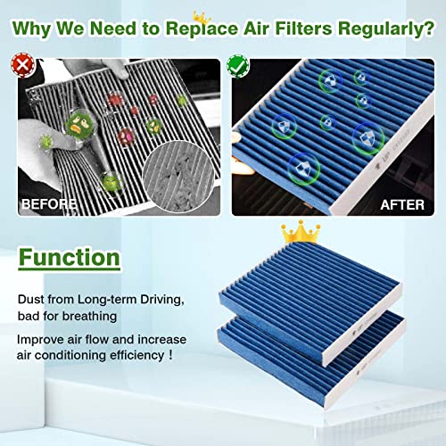 Forccord 2-PACK HEPA Cabin Air Filter Fits for Toyota Camry/Corolla/4Runner Sienna Tundra RAV4 Lexus RX350 Activated CF10285 Carbon Cabin Filter Replacement Accessories - Image 5