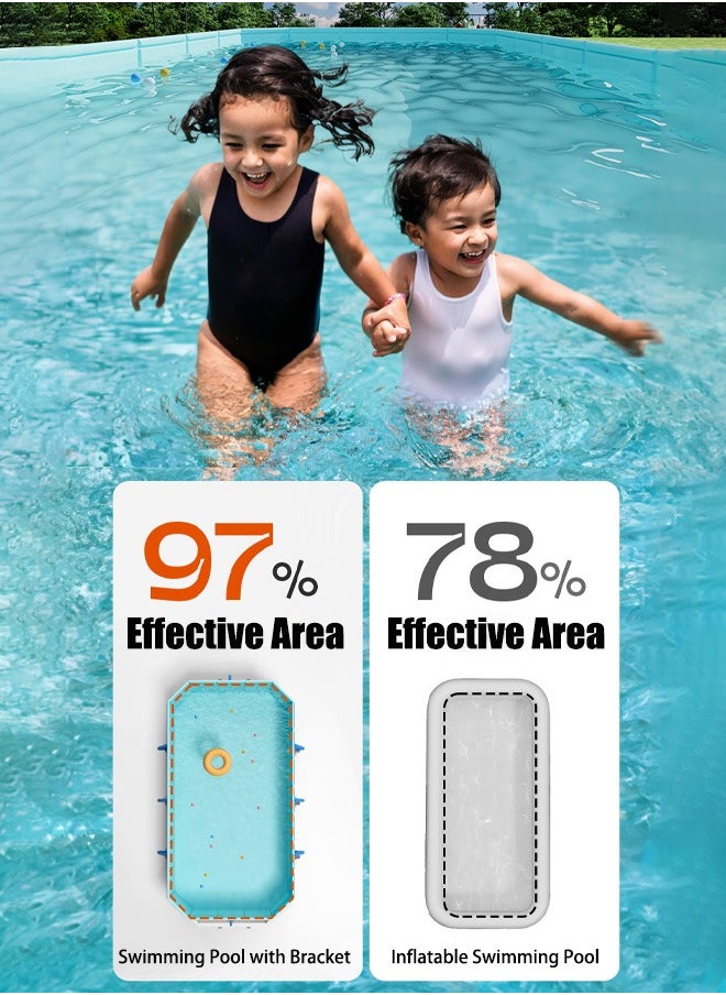 VUCATIN Foldable Non-Inflatable Swimming Pool Foldable Hard Plastic Shell Large Portable Swimming Pool for Kids Adults Family Swimming Pool for Summer Water Party in Garden Lawn (148*48*218cm)  - Image 4