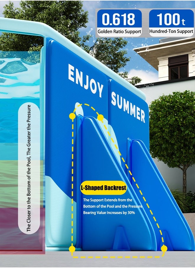 VUCATIN Foldable Non-Inflatable Swimming Pool Foldable Hard Plastic Shell Large Portable Swimming Pool for Kids Adults Family Swimming Pool for Summer Water Party in Garden Lawn (148*48*218cm)  - Image 3