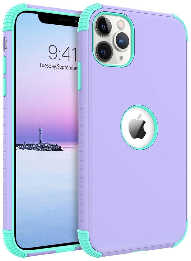 BENTOBEN for iPhone 11 Pro Max Case, 2 in 1 Slim Fit Heavy Duty Rugged Hybrid Shockproof Soft TPU Bumper Hard PC Protective Girls Women Boy Men Case Cover for iPhone 11 Pro Max 6.5" 2019, Purple/Green - Image 1