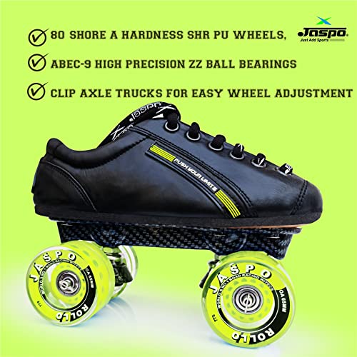 jaspo Unisex Pro Hyper Quad Outdoor Wheel Shoe Skates (Junior 11 Uk (Foot Length 19.6 Cms) Yellow) - Image 3