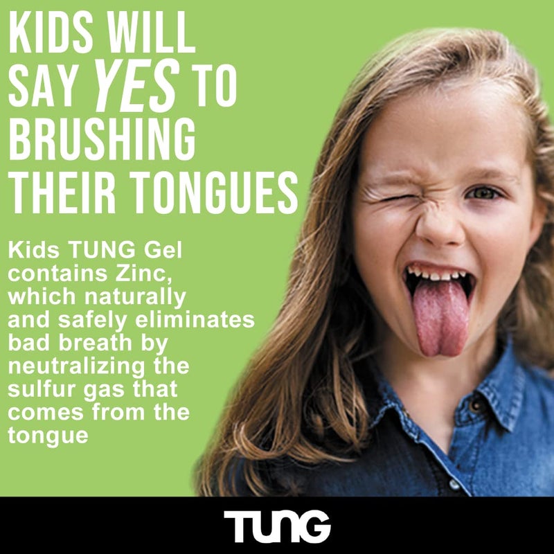 Peak Essentials The Original TUNG Brush Tongue Cleaner Gel for Kids, Kids Tongue Cleaner Paste, Children's Tongue Scraper, Childs Tongue Scrubber, Fight Bad Breath, Made in USA (Set of 2) - Image 2