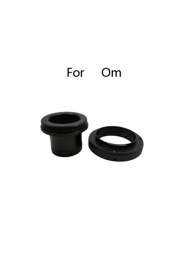 2in1 Om Telescope Adapter 1.25 Inch Metal SLR Camera Conversion Ring Black Rubber Grip - Image 1