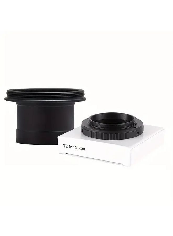 2in1 Om Telescope Adapter 1.25 Inch Metal SLR Camera Conversion Ring Black Rubber Grip - Image 2