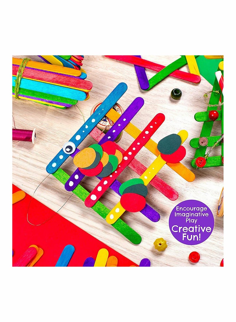 SOLARAE 100-Piece Wooden Ice Cream Popsicle Stick Colored 150x18x1.6mm - Image 3