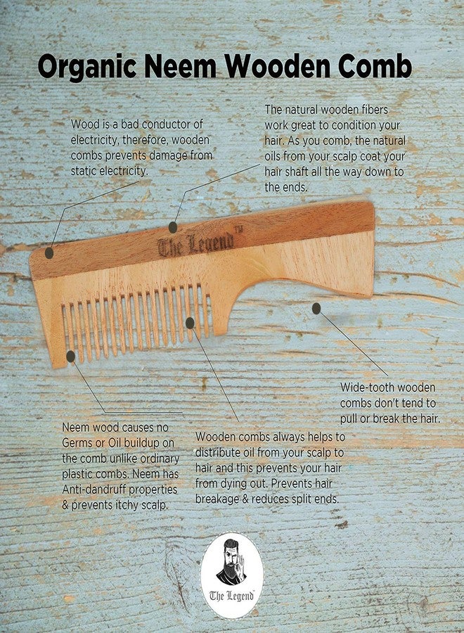 The Legend Organic Neem Wood Comb, Combo, Pack of 2 - Image 3