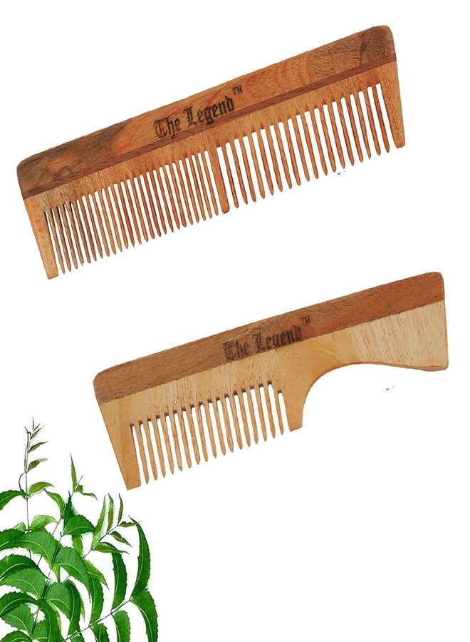 The Legend Organic Neem Wood Comb, Combo, Pack of 2 - Image 1