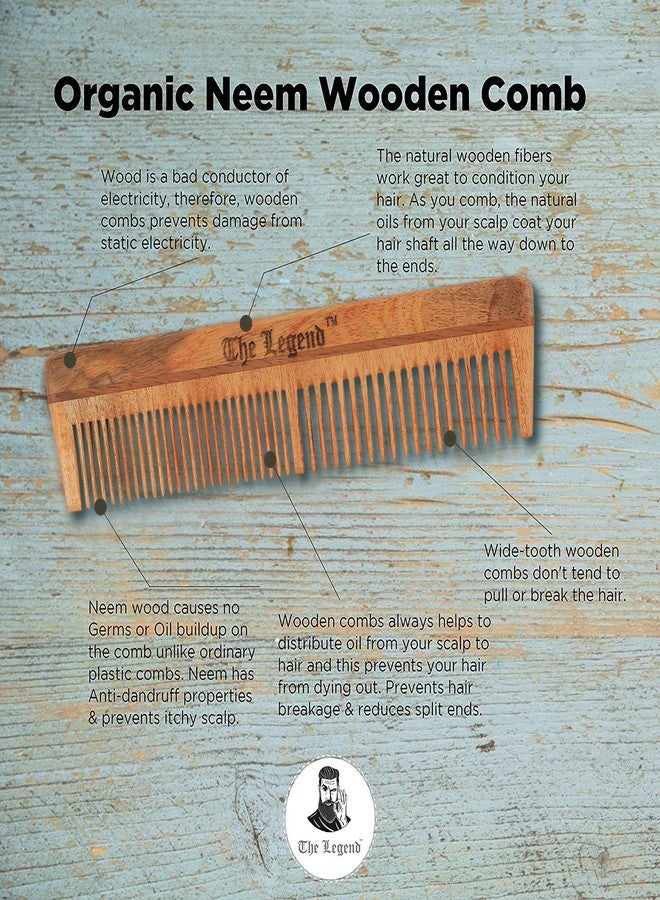 The Legend Organic Neem Wood Comb, Combo, Pack of 2 - Image 2