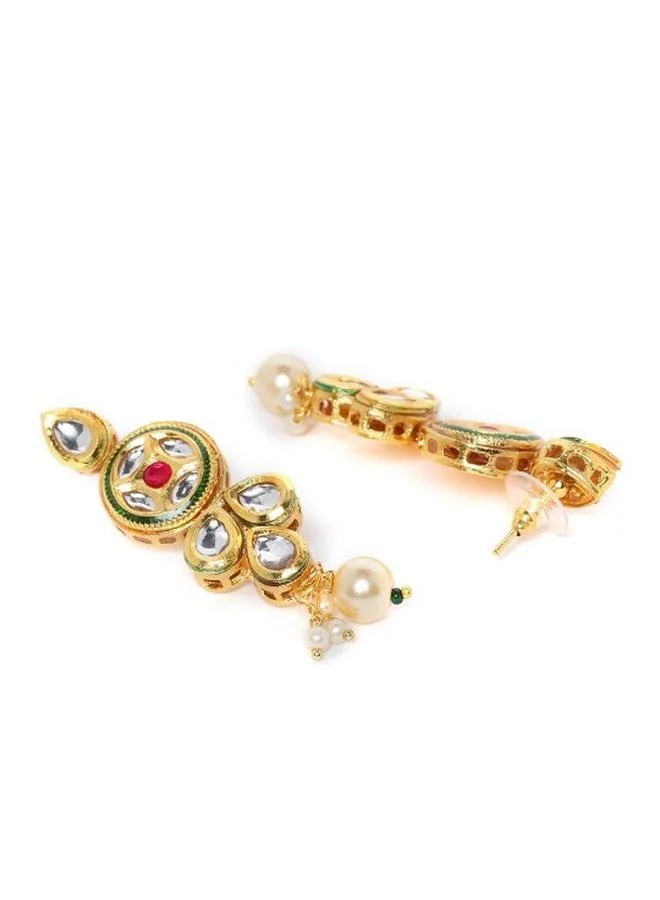 Priyaasi Elegant Women Multicolour Brass Jewellery Set with pattern and secured with closure and styled in ideal for Ethnic moments — perfect for fashion-forward occasions.