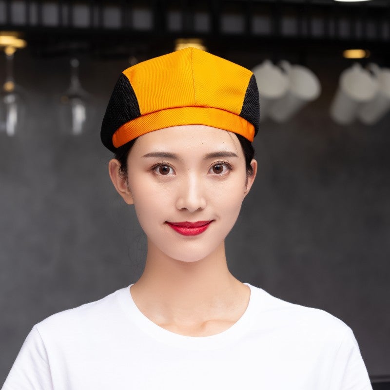 Breathable Net Waiter Working Cap Men'S And Women'S Western Restaurant Baking Cotton Chef Cap Beret Men'S And Women'S Cap - Image 3