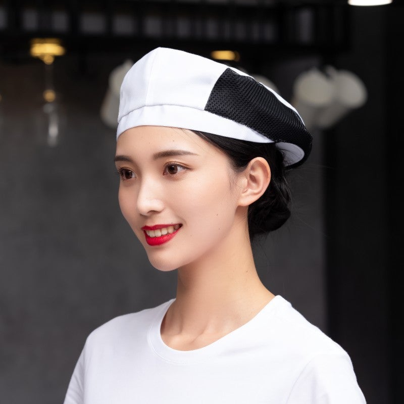 Breathable Net Waiter Working Cap Men'S And Women'S Western Restaurant Baking Cotton Chef Cap Beret Men'S And Women'S Cap - Image 4