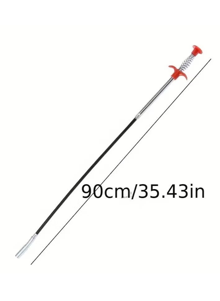 قطعة واحدة من منظف المصارف بمخلب من الفولاذ المقاوم للصدأ - أداة فعالة لإزالة انسداد الشعر من المصارف للصرف، المرحاض، حوض المطبخ، حوض الحمام - طولها 35 بوصة، متينة وسهلة الاستخدام - Image 5