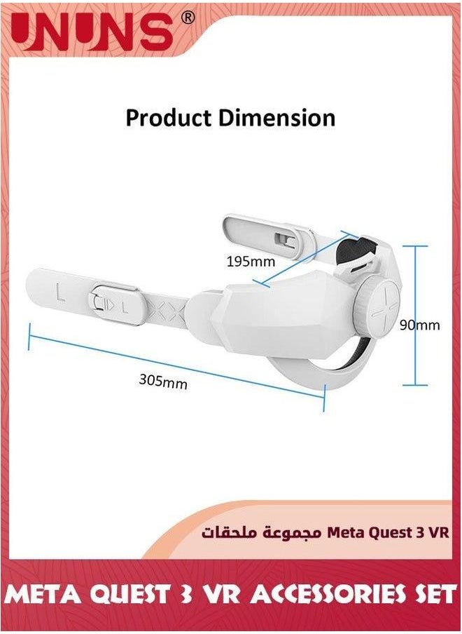 2-In-1 Accessoris Set For VR Headset Quest 3/2,Adjustable Head Strap And Shell Protective Cover,Comfort Accessories Bundle,Replacement Cover Oculus 3/2