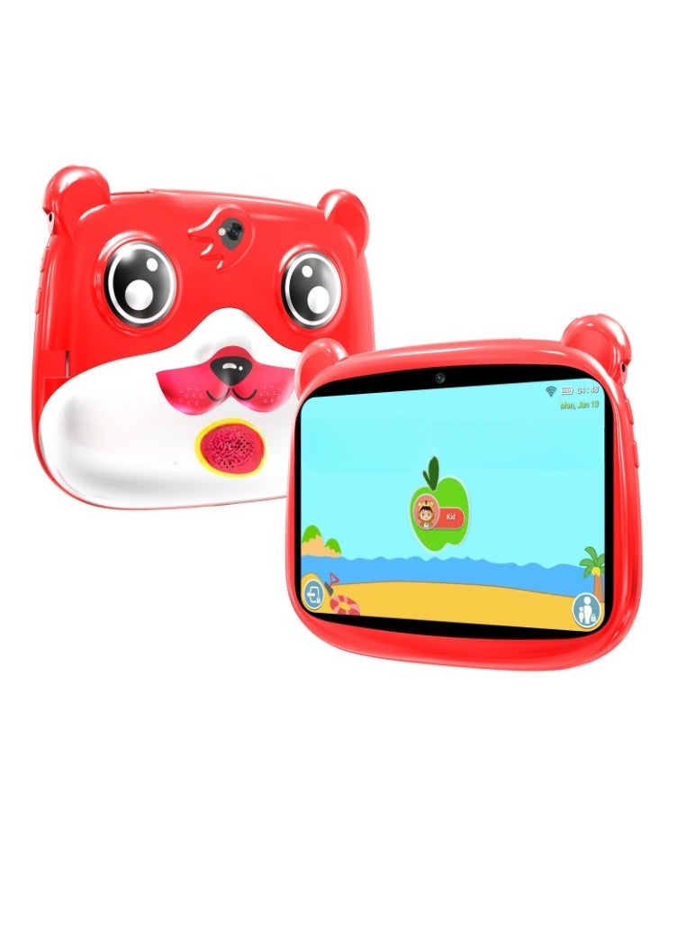 AROAQ Q8C1 Tablet Laptop, 7.1 Inch Android 12 Dual Camera Children Learning Tablet, 12GB RAM 512GB ROM Full Touch Screen Kids Tablet, Wifi Bluetooth Touch Pad For Children, (1pc, Red) - Image 1