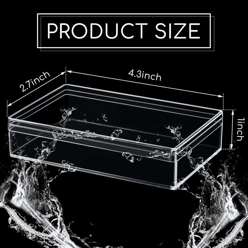 Blulu 12 Pcs Clear Acrylic Box with Lids 43 x 27 x 1 Inch Storage Candy Box Containers Mini Rectangle Clear Plastic Gift Containers for Display Jewelry Wedding Party Favors Treats Coin Accessories - Image 2