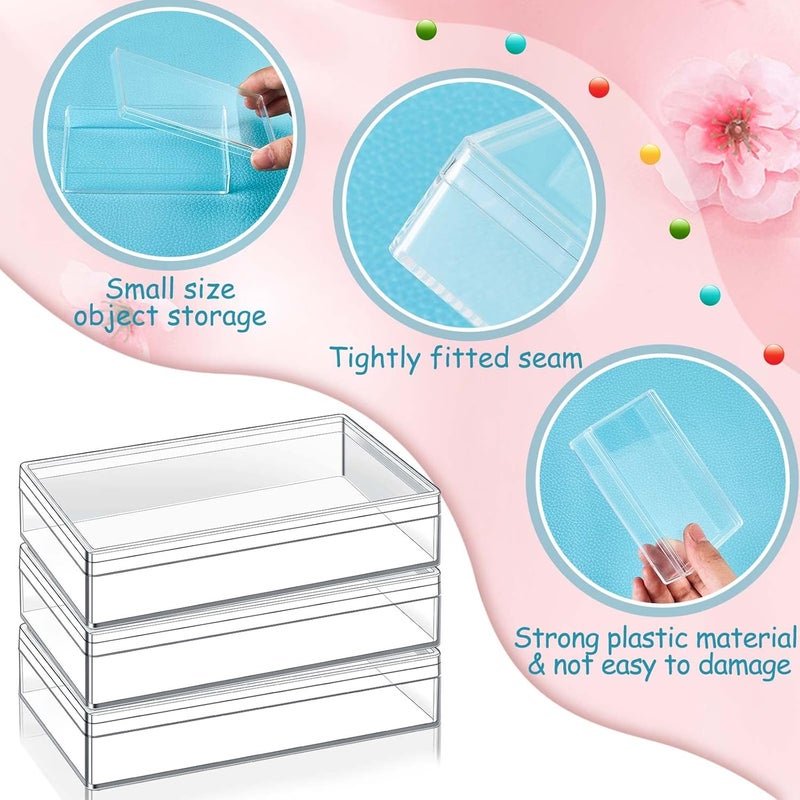 Blulu 12 Pcs Clear Acrylic Box with Lids 43 x 27 x 1 Inch Storage Candy Box Containers Mini Rectangle Clear Plastic Gift Containers for Display Jewelry Wedding Party Favors Treats Coin Accessories - Image 3