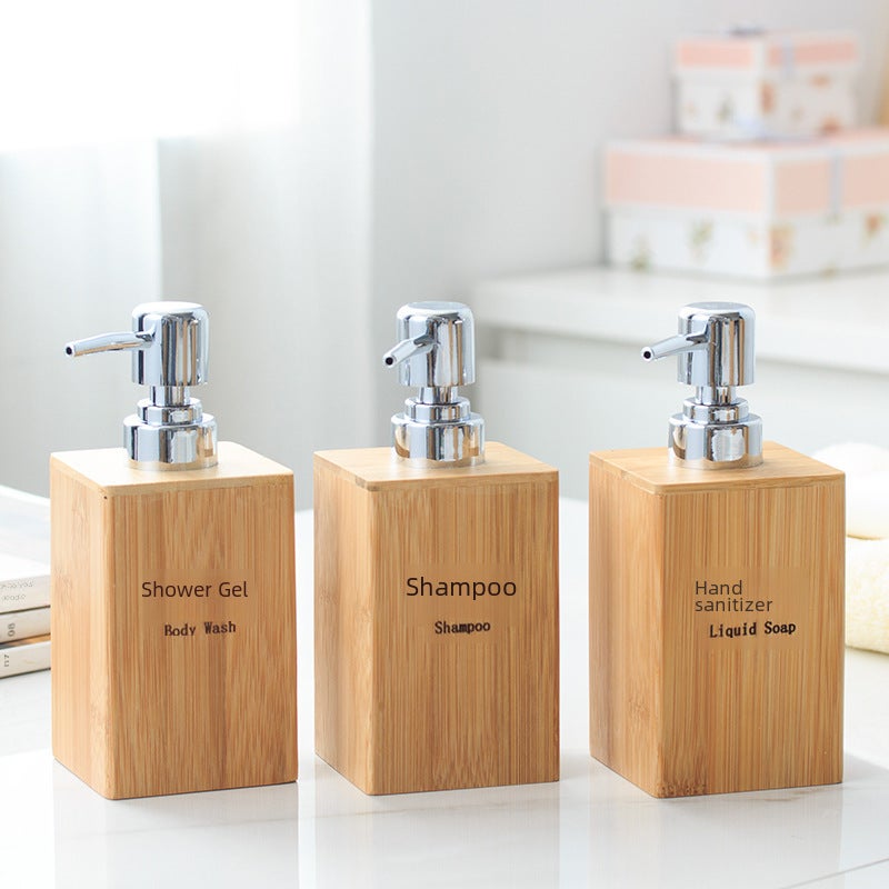 Bamboo Lotion Dispenser for Home and Bathroom Bamboo 