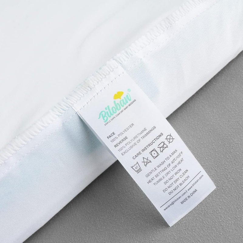 Biloban Waterproof Bassinet Sheets Fit for Halo, Dream on Me, Ingenuity, Fisher Price, Delta, Graco and Other Oval Bassinet Mattress, 2 Pack, Ultra Soft Microfiber Sheets, White & Grey - Image 3
