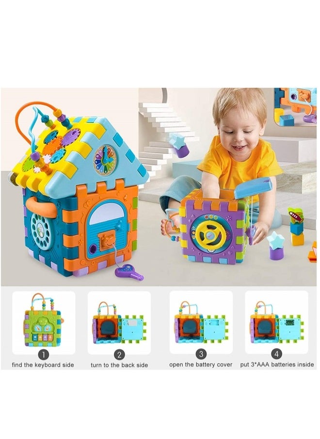 ELIKLIV - Baby Block Set, Baby Activity House Cubic Block Play Center, Children Educational Activity House Toys Gift for 18+ Month - Image 1