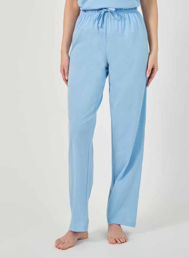 ستايلي طقم بيجامة وتيشيرت بياقة دائرية سادة - Image 4