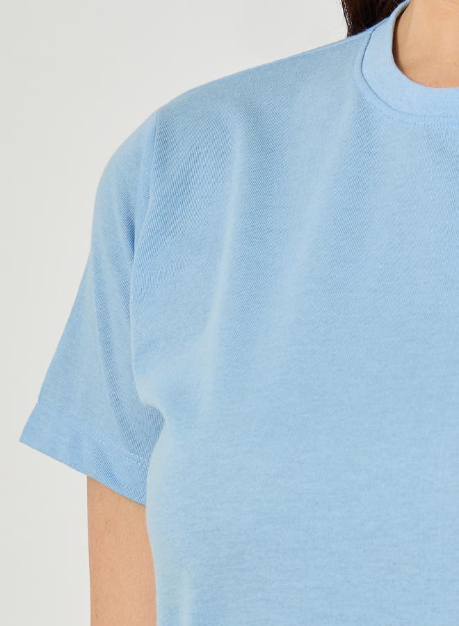 ستايلي طقم بيجامة وتيشيرت بياقة دائرية سادة - Image 3