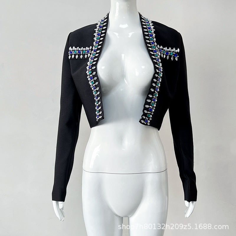 New Products Heavy Industry Sewing Bead Jacket Bandage Dress Evening Clothes Bandage Dresses - Image 3