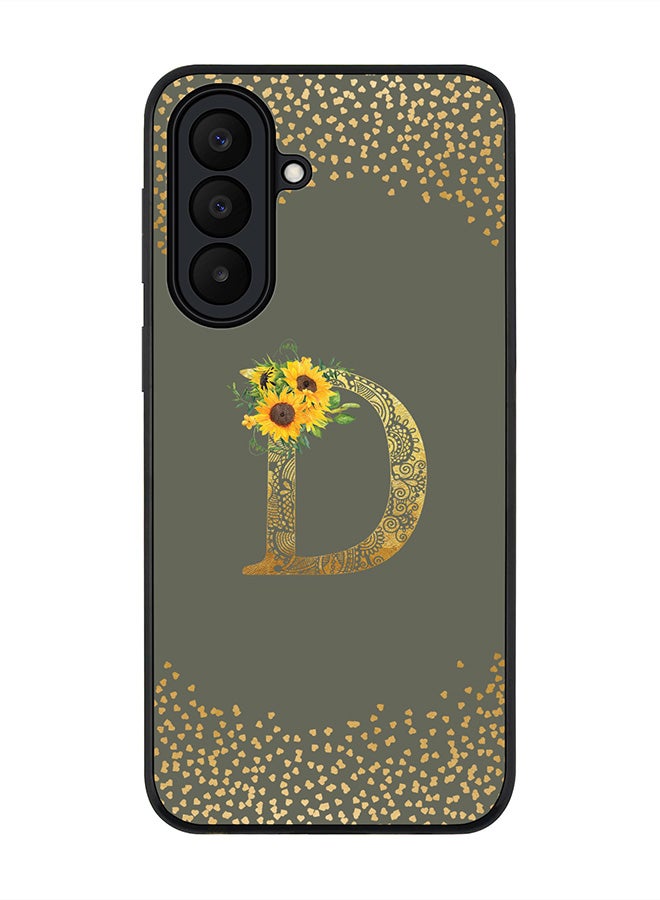 Stylizedd Rugged Case for Samsung Galaxy A27 / Galaxy M47- Slim Fit Hybrid Rubber Cover Sunflower Monogram - D (Olive Green)