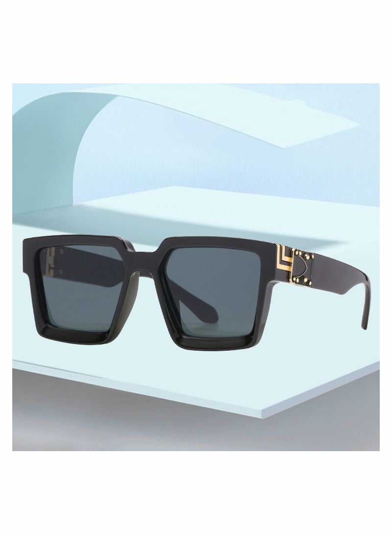 نظارات شمسية كبيرة الحجم بتصميم مربع عصري للرجال والنساء - خفيفة الوزن، حماية من الأشعة فوق البنفسجية 400، إطار سميك، مثالية للأنشطة الخارجية والموضة - Image 1